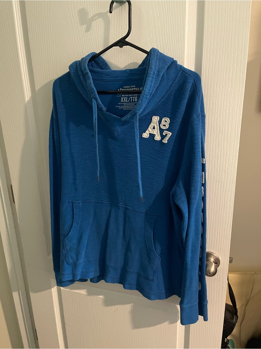 Aeropostale Women's Blue Cowl Hoodie Sweater